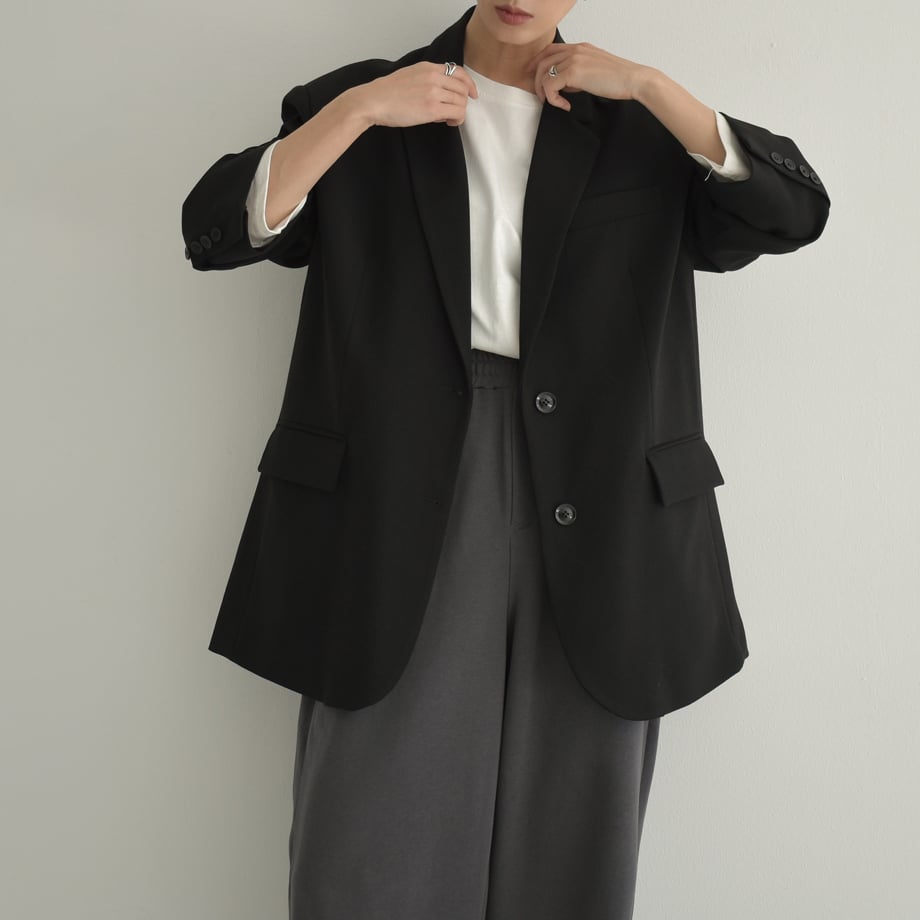 jacket-02015 オーバーサイズ テーラード ジャケット グレー ブラック 