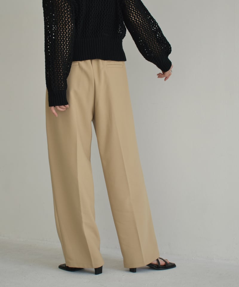 bottoms-07015 タックストレートパンツ エクリュ ベージュ | L a v i s bottoms-07015 タックストレートパンツ エクリュ ベージュ | L a v i s