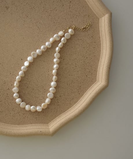 mb-necklace2-02048　日本製　36cm or 40cm　バロック淡水パール ネックレス　☆WA04