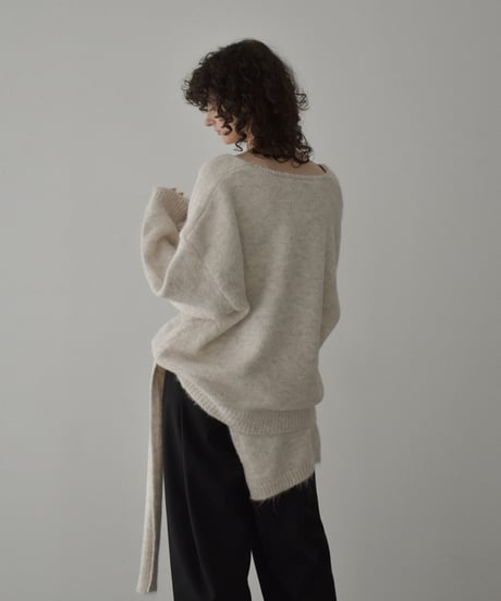 knit-02359　ショルダーニット セット　ベージュ　ライトグレー　ブラウン