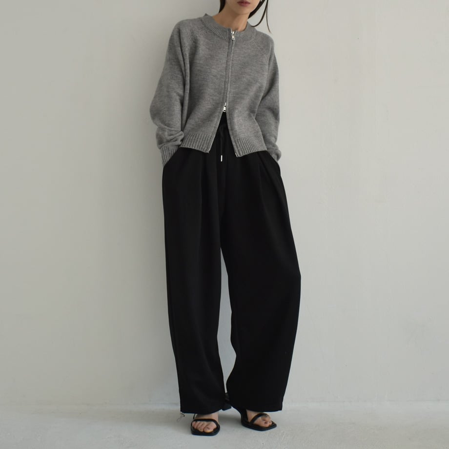 knit-02269 ジップ ニット カーディガン グレー ブラック | L knit-02269 ジップ ニット カーディガン グレー ブラック | L