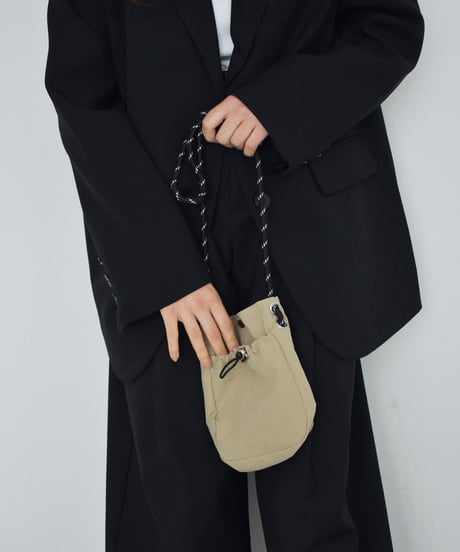 mb-bag2-02673　撥水 パラコード ミニ ポシェット　エクリュ　ベージュ　ブルー　ブラック