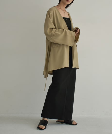 【STUDIO ENUL】jacket-14001　2way オーバーサイズ ジャケット　ベージュ　ブラック
