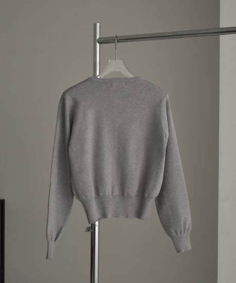 knit-02253　メタルボタン コンパクト カーディガン　エクリュ　グレー　ブラック