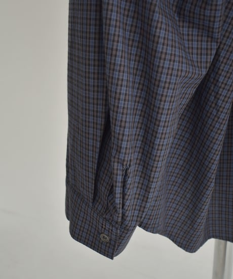 tops-02571　オーバーサイズ チェックシャツ　ベージュ　ネイビー