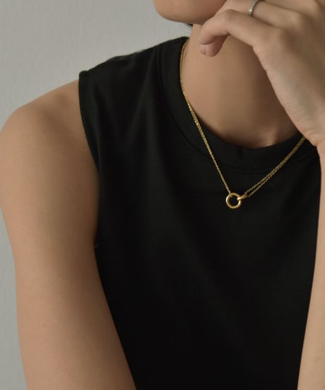 mb-necklace2-02071　ステンレス サークルトップ リンクネックレス
