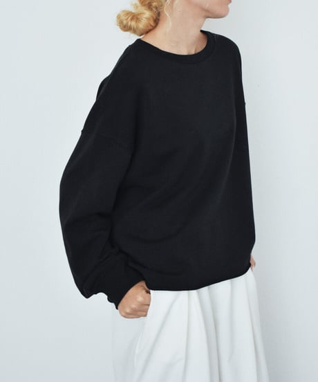 tops-02636　カットオフ スウェット プルオーバー　グレー　ブラック