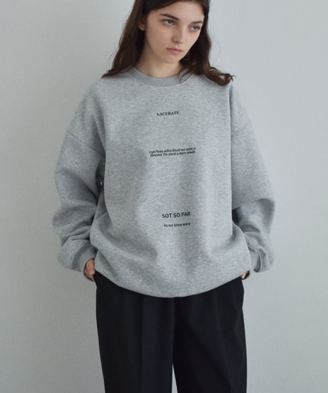 【UNISEX】 tops-02590　"SOT SO FAR"  ロゴ プルオーバー　グレー　ブラック