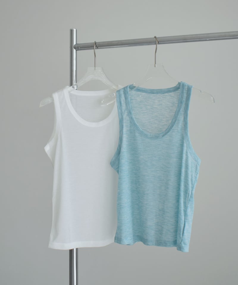 nh-tops-02610 シアー レイヤード タンクトップ セット ブルー グレー