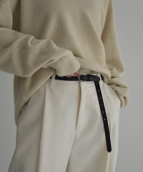 belt-02040　本革　ラウンドバックル スリムベルト　ダークブラウン　ブラック