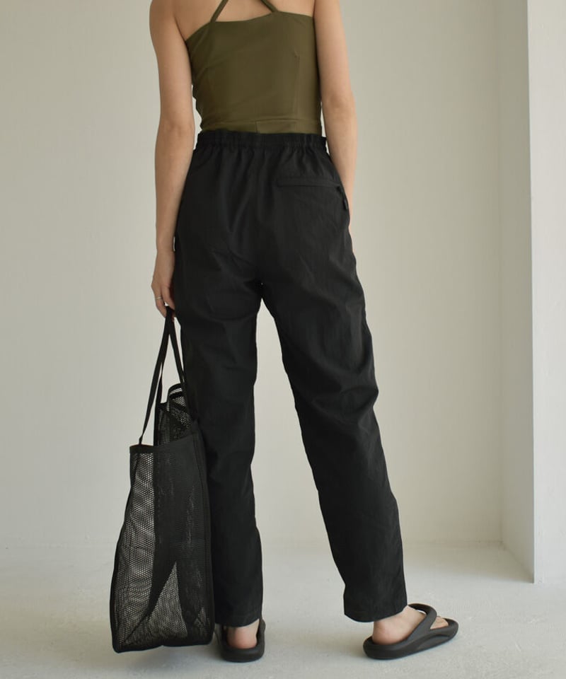 swim-02451 ナイロンタフタ スイムロングパンツ ブラック チャコール