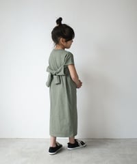 nh-kidsonepiece-04001　日本製　キッズ　スリットスリーブ　Ｔシャツワンピース　チャコール　ピスタチオ　110cm　120cm　130cm