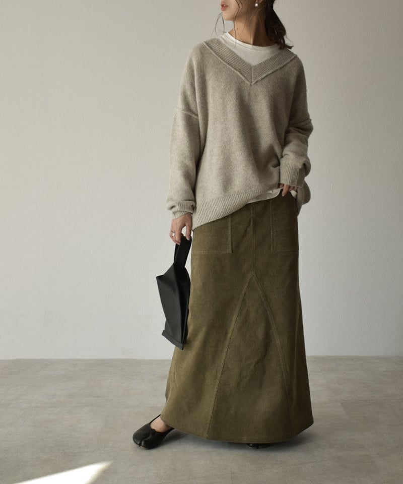 Theory 19AW フレアスカート ベージュ そし