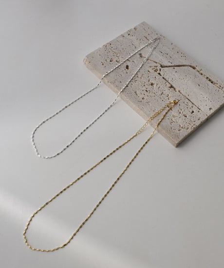 mb-necklace2-02060　SV925　ブロックチェーンネックレス　シルバー　ゴールド