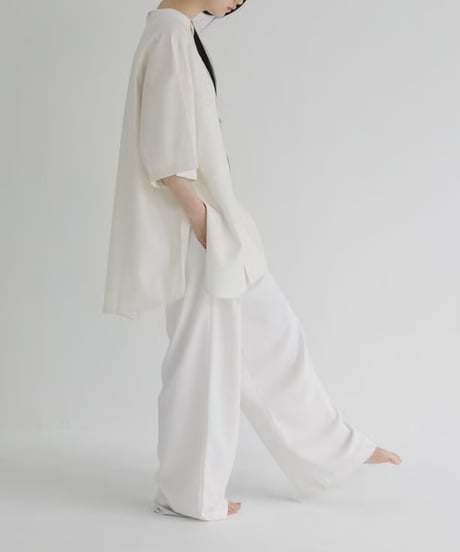 【STUDIO ENUL】 2way band collar shirt　100002