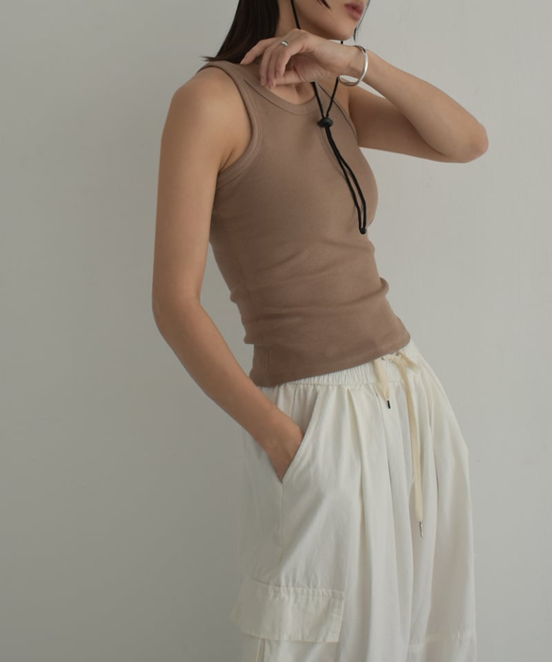 nh-tops-02473 リブタンクトップ ホワイト モカ チャコール nh-tops-02473 リブタンクトップ ホワイト モカ チャコール