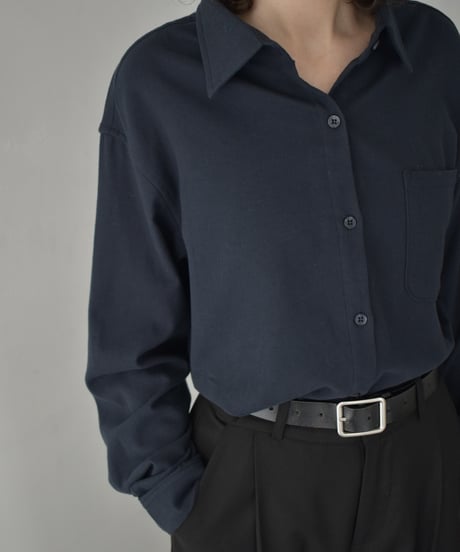 tops-02575　フランネル オーバーシャツ　ベージュ　ネイビー