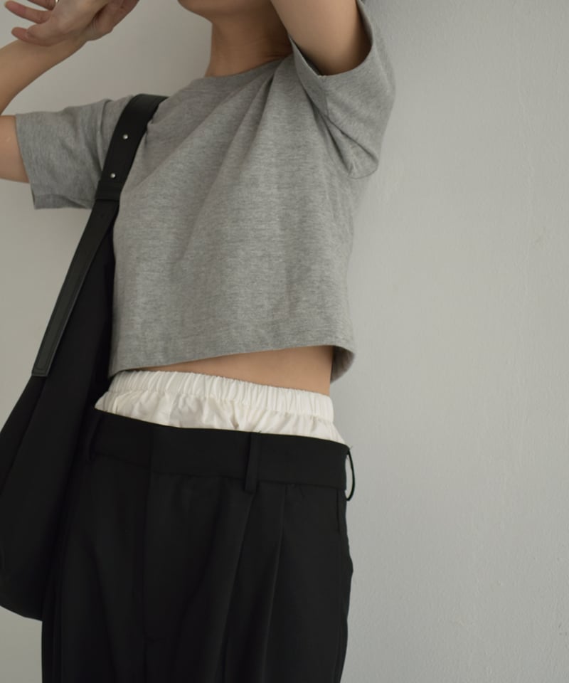 nh-tops-02462 6.2オンス クロップド コンパクト無地Tシャツ