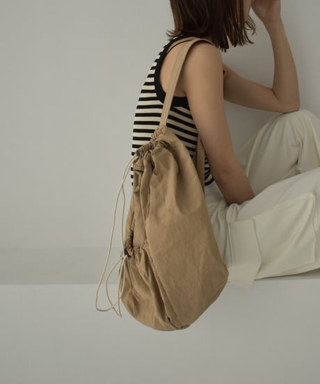 mb-bag2-02627　撥水 ナイロン ボンサックバッグ　グレージュ　モカ　ブラック
