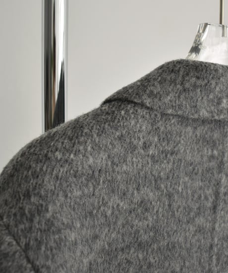 coat-02060　ウールジャケット コート リバー仕立て　グレー