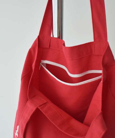 mb-bag2-02678　テキストロゴ カラー トートバッグ　レッド　ブルー
