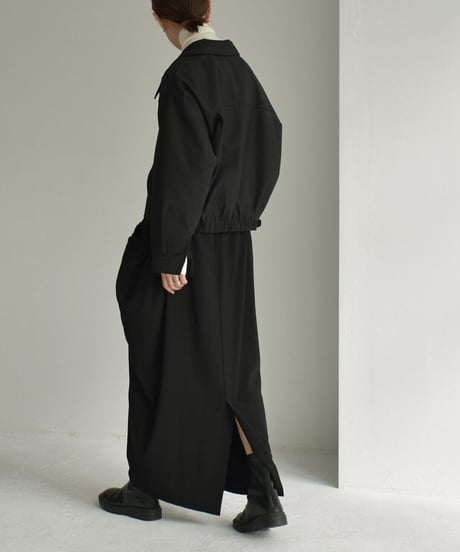 outer-02064　 ジップ ショート ジャケット　グレー　ブラック