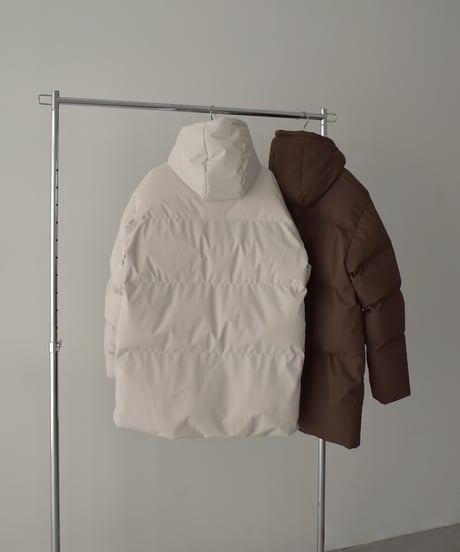 outer-02097　2way 中綿 パデット ミディコート　エクリュ　ブラウン
