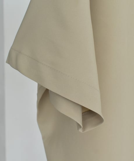 tops-02549　ハーフスリーブ オーバーシャツ　ベージュ　ホワイト　ブラウン