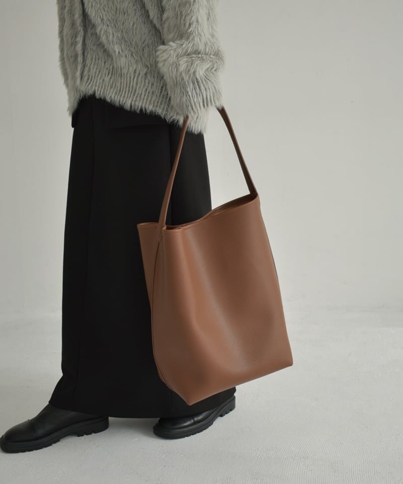 bag2-02657 ワンハンドル バッグ ブラウン ブラック | L