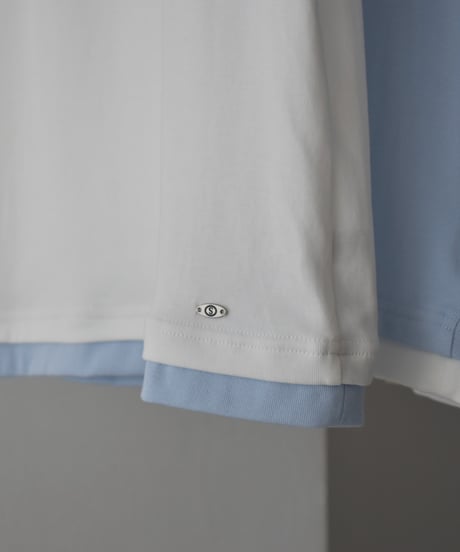 tops-02557  バイカラー Tee　ホワイト　ライトブルー　杢グレー