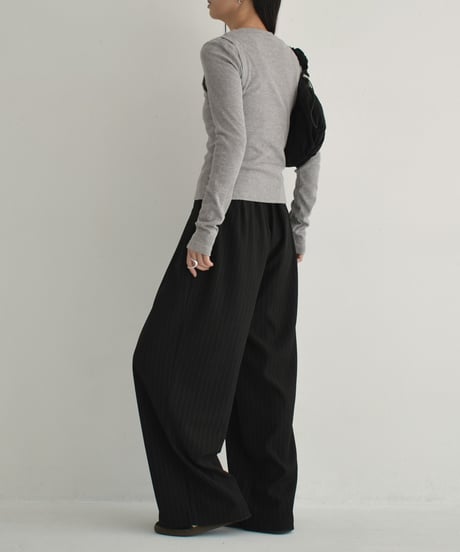 tops-02510　レイヤード ライク トップス　マスタード　グレー