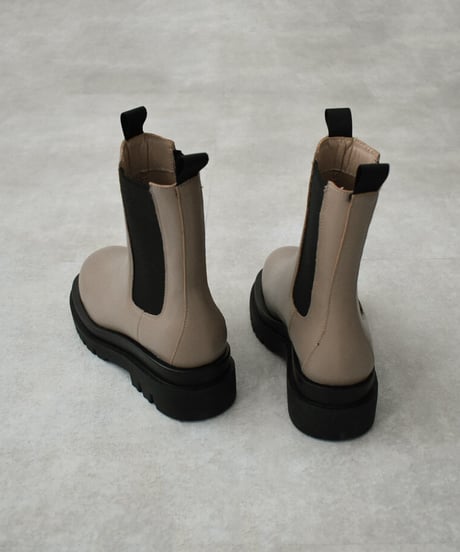shoes-02144　トラックソール　サイドゴアブーツ　エクリュ　グレージュ　ダークブラウン