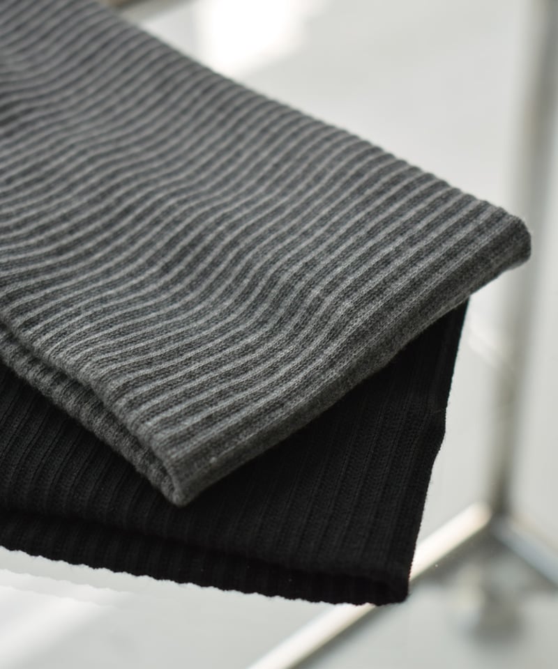 nh-hair-02034 ワイド リブ ヘアバンド グレー ブラック | L a v i s