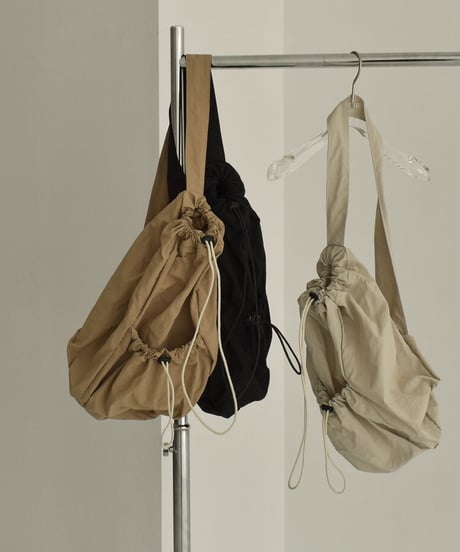 mb-bag2-02627　撥水 ナイロン ボンサックバッグ　グレージュ　モカ　ブラック