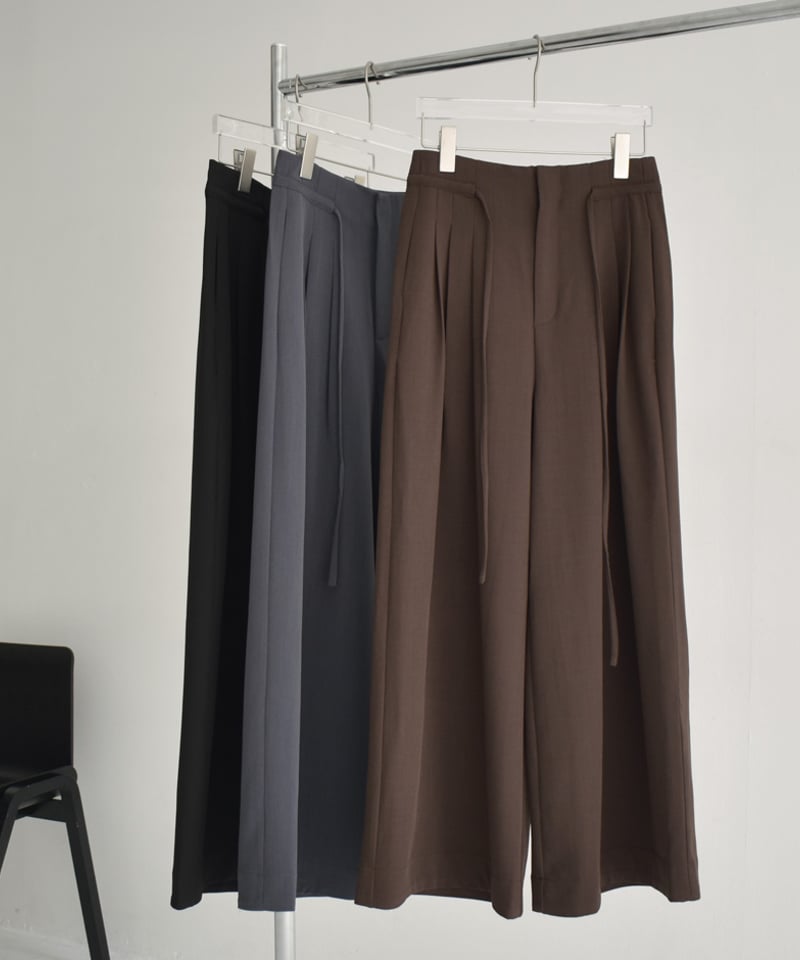 bottoms-02246 3タック ワイド パンツ グレー ブラウン ブラック bottoms-02246 3タック ワイド パンツ グレー ブラウン ブラック
