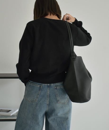 knit-02253　メタルボタン コンパクト カーディガン　エクリュ　グレー　ブラック
