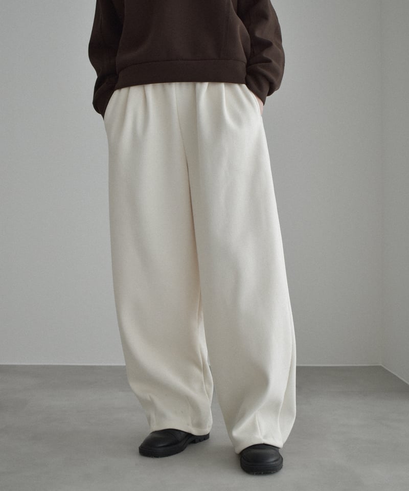 bottoms-02311 裏起毛 リラックス パンツ エクリュ ブラウン ブラック