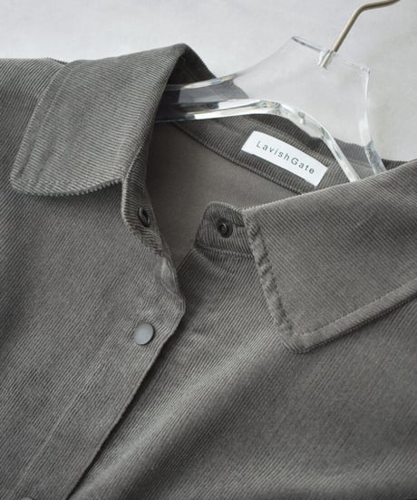 tops-02634　コーデュロイ オーバー シャツ　ベージュ　カーキ