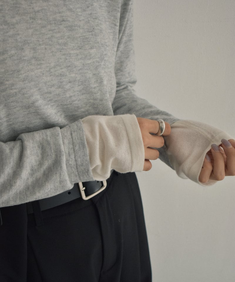 nh-knit-02337 クルーネック シアーニット エクリュ クリーム イエロー