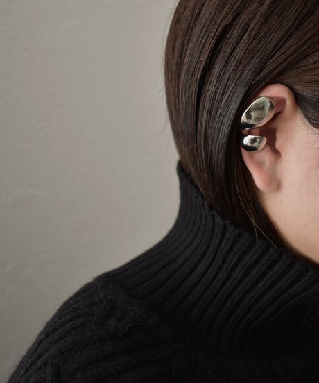 mb-earcuff-02019　コンビオーバル イヤーカフ　シルバー　ゴールド