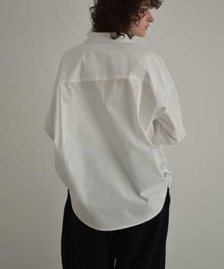 tops-02583　オーバーサイズ レギュラーシャツ　ホワイト　ピンク