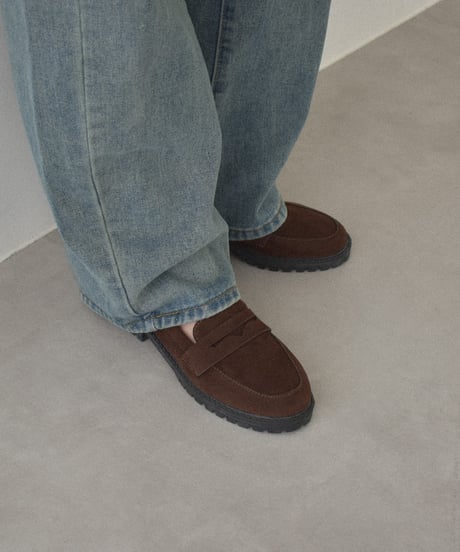 shoes-02174　スエードローファー　ブラウン