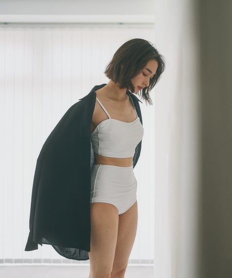nh-swim-02460　バンドゥ スイムトップス　ホワイト　ブラック