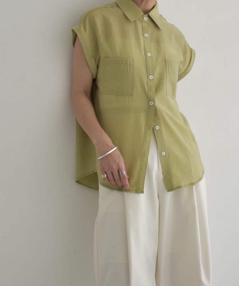グリーンレーベル　レディース　トップス　フレンチスリーブ シャツ ジャケット green label relaxing（グリーンレーベルリラクシング）の「ICE