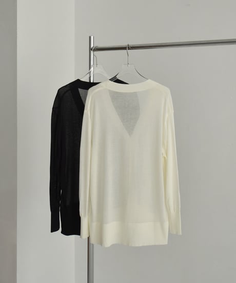 knit-02329　オーバーシアーカーディガン　ブラック
