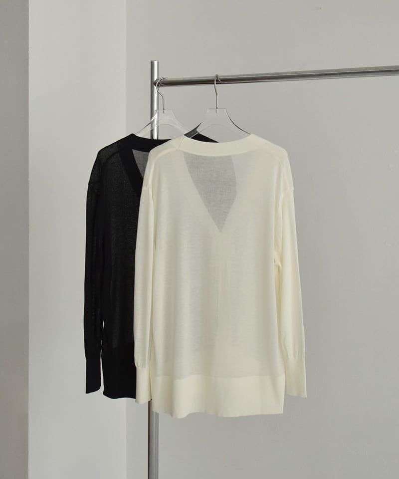 knit-02329 オーバーシアーカーディガン ブラック | L a v i s h G a