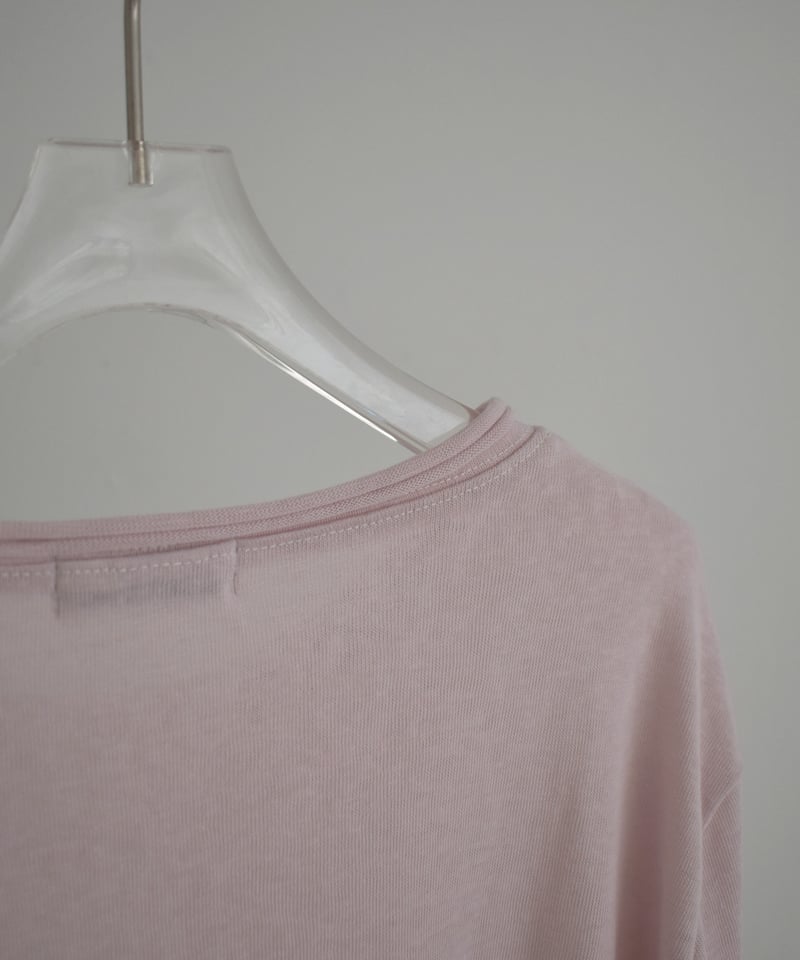 nh-tops-02586 カフススリーブ ロング カットソー エクリュ ピンク | L