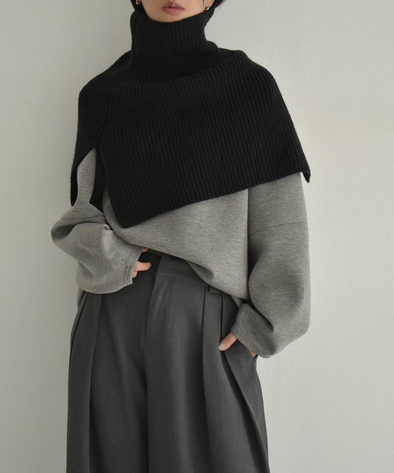 neckwarmer-02008 ネックウォーマー エクリュ ブラウン グレー