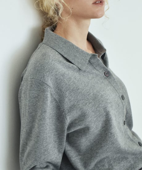 nh-knit-02398　コットン シャツニット　ネイビー　グレー