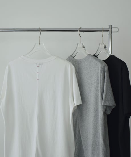 nh-tops-02611　バックステッチ Tシャツ　ホワイト　グレー　ブラック